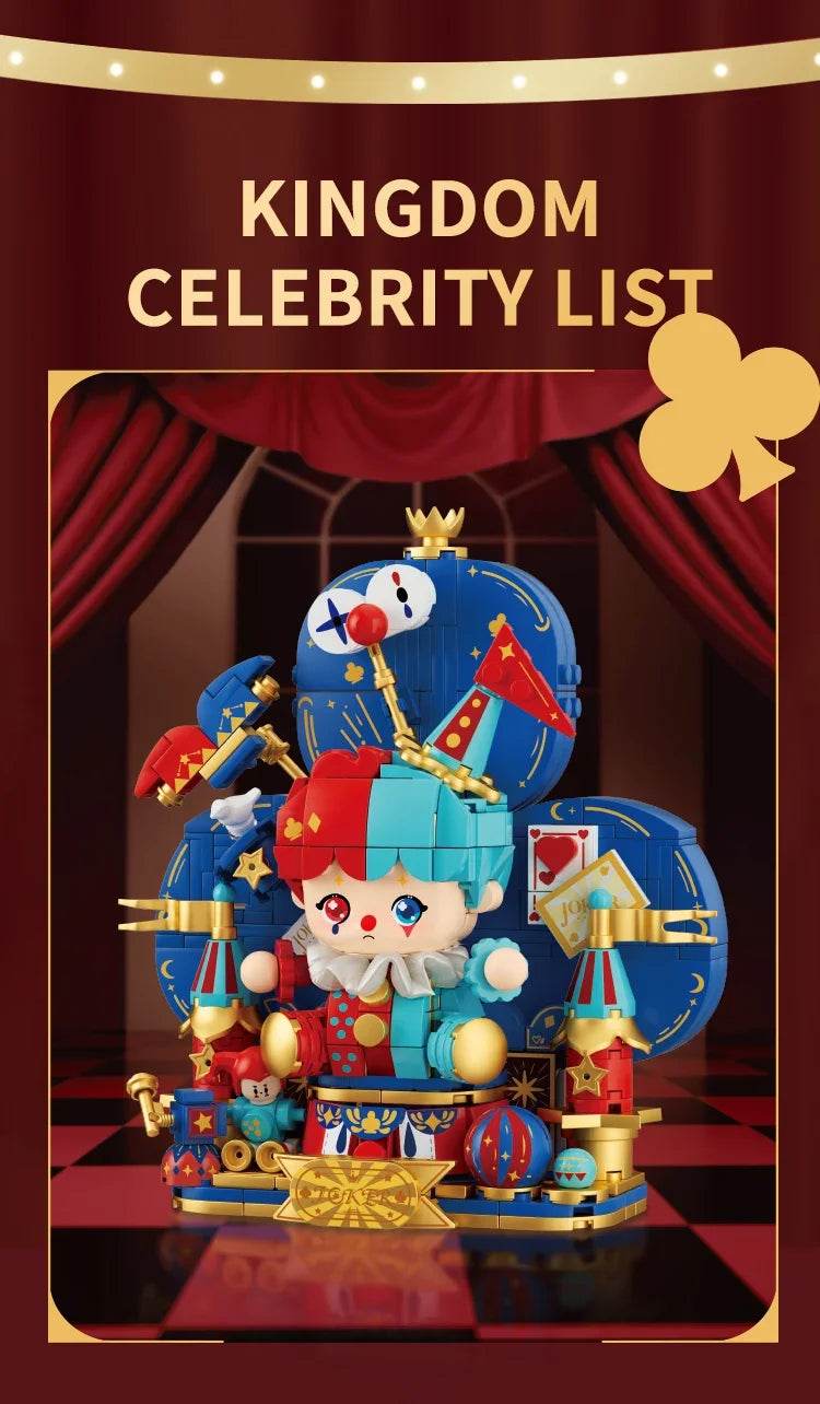 Creative Cartoon Poker Face Building Block King Queen Knight - ToylandEU