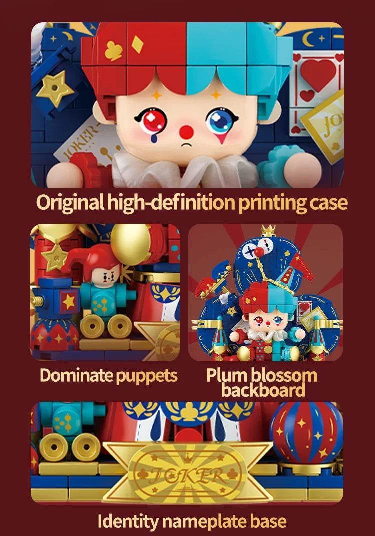 Creative Cartoon Poker Face Building Block King Queen Knight - ToylandEU