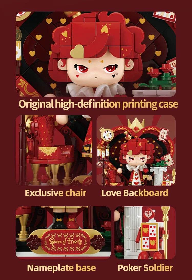 Creative Cartoon Poker Face Building Block King Queen Knight - ToylandEU