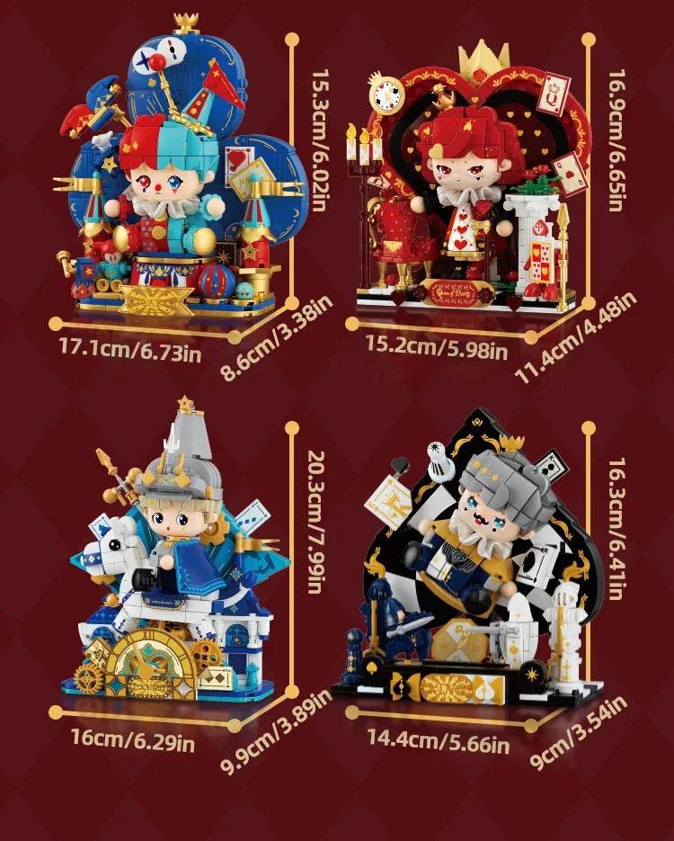 Creative Cartoon Poker Face Building Block King Queen Knight - ToylandEU