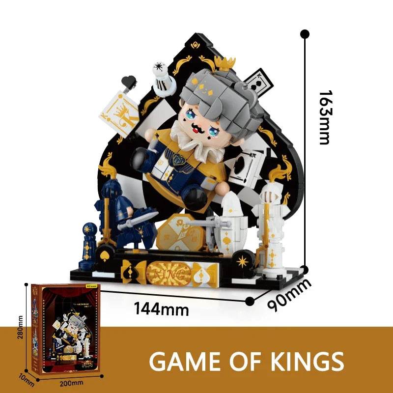 Creative Cartoon Poker Face Building Block King Queen Knight - ToylandEU