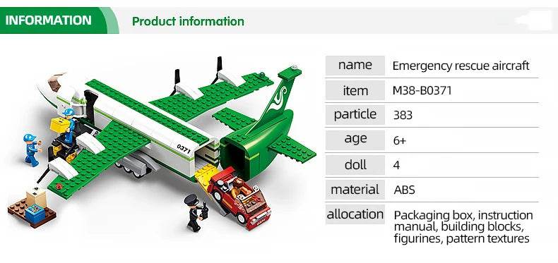 Creative City Airbus Cargo Aircraft Plane Building Blocks - ToylandEU