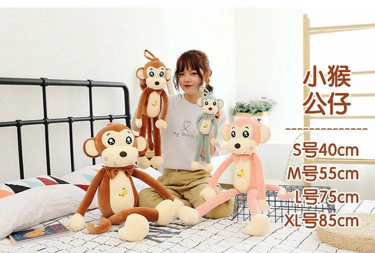 Creative Cute Cartoon Plush Monkey Doll with Long Arms and Legs Baby Sleeping Pillow Gift - ToylandEU