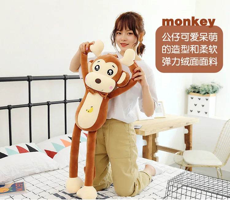 Creative Cute Cartoon Plush Monkey Doll with Long Arms and Legs Baby Sleeping Pillow Gift - ToylandEU