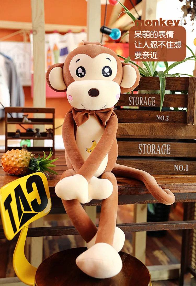 Creative Cute Cartoon Plush Monkey Doll with Long Arms and Legs Baby Sleeping Pillow Gift - ToylandEU