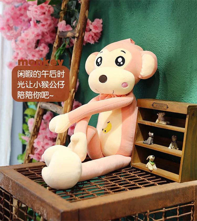Creative Cute Cartoon Plush Monkey Doll with Long Arms and Legs Baby Sleeping Pillow Gift - ToylandEU