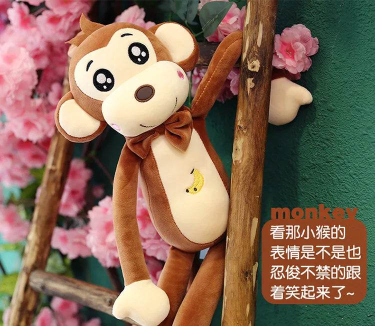 Creative Cute Cartoon Plush Monkey Doll with Long Arms and Legs Baby Sleeping Pillow Gift - ToylandEU
