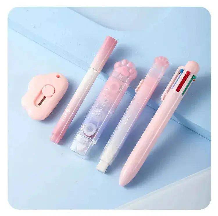 Elegant Colorful Cat Paw Stationery Kit Deluxe 9 In 1 - ToylandEU