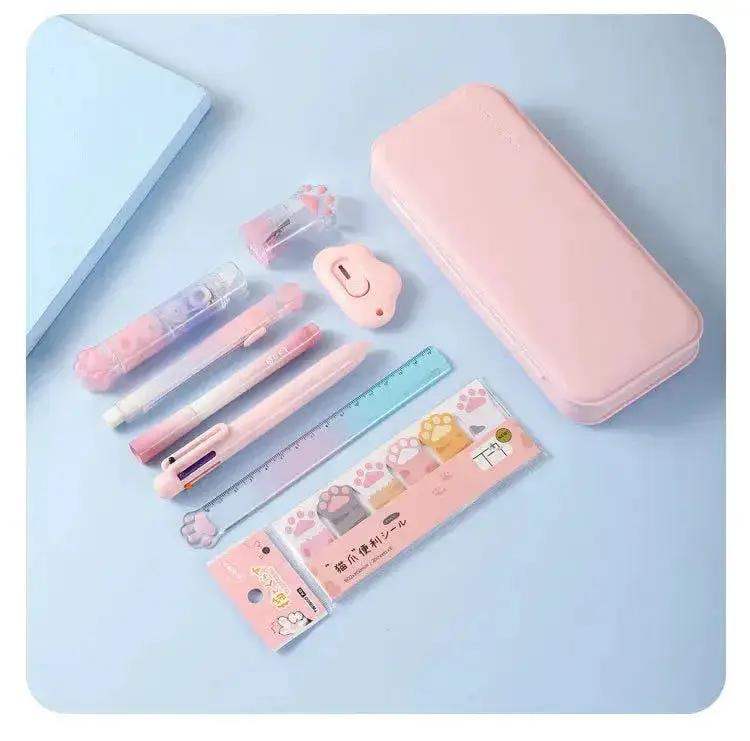Elegant Colorful Cat Paw Stationery Kit Deluxe 9 In 1 - ToylandEU