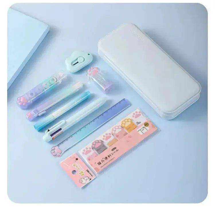 Elegant Colorful Cat Paw Stationery Kit Deluxe 9 In 1 - ToylandEU