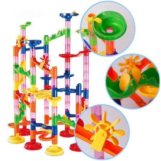 Creative DIY Marble Race Track Building Blocks for Kids - 105pcs Set - ToylandEU