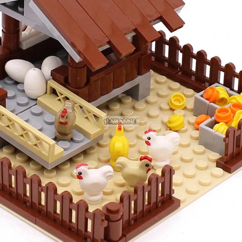 Creative Farm Chicken Building Blocks Set - 138 Pieces for Fun Play - ToylandEU
