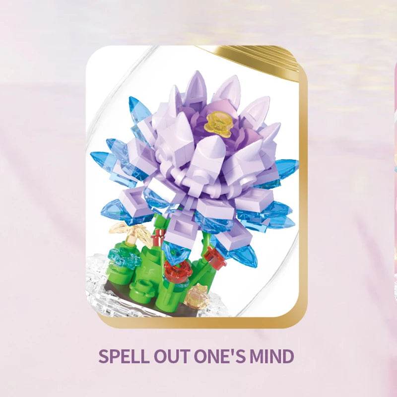Creative Flower In A Bottle Building Blocks DIY Toy Gift - ToylandEU