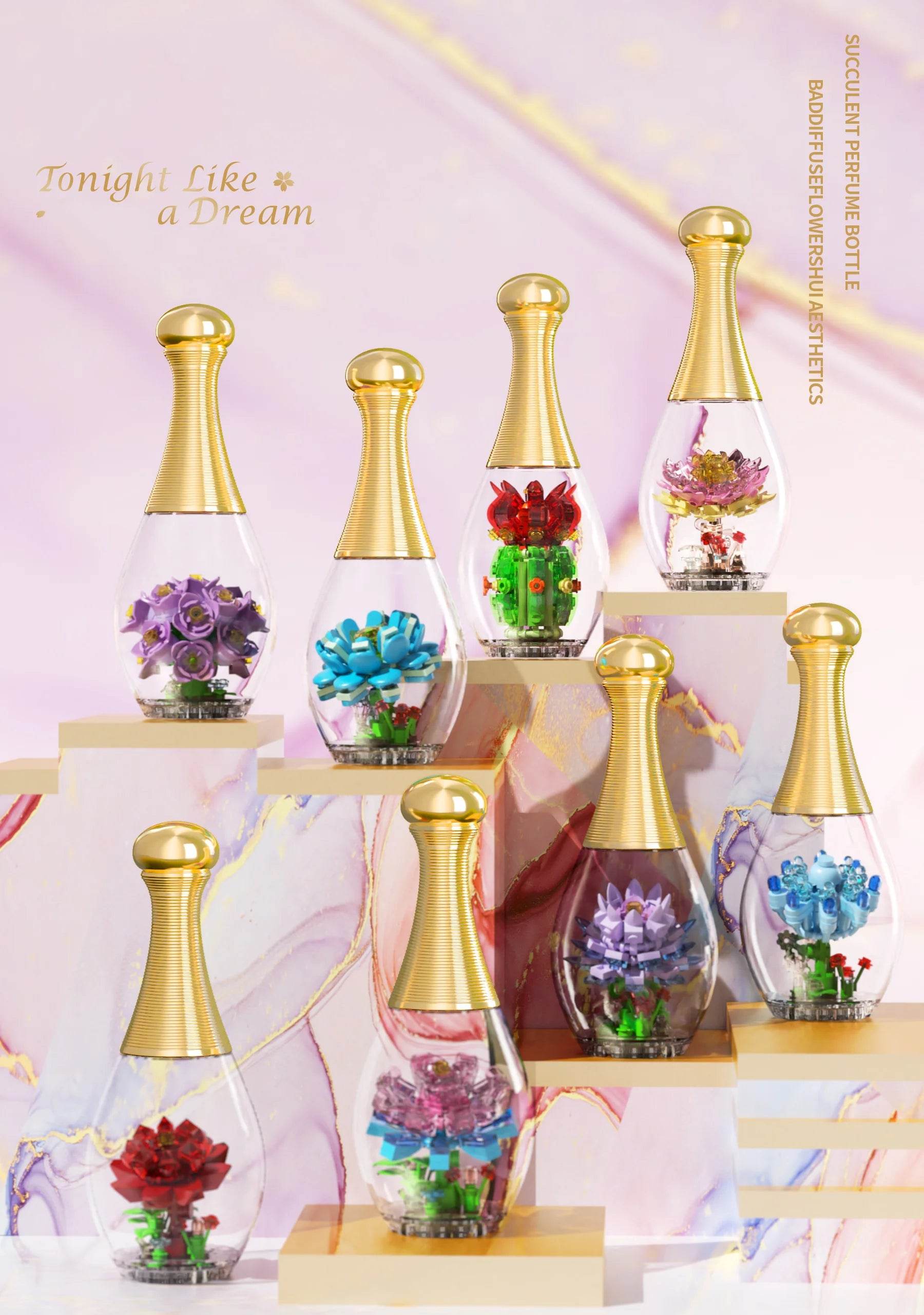 Creative Flower In A Bottle Building Blocks DIY Toy Gift - ToylandEU