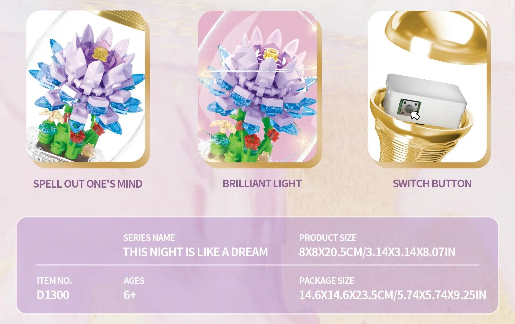 Creative Flower In A Bottle Building Blocks DIY Toy Gift - ToylandEU