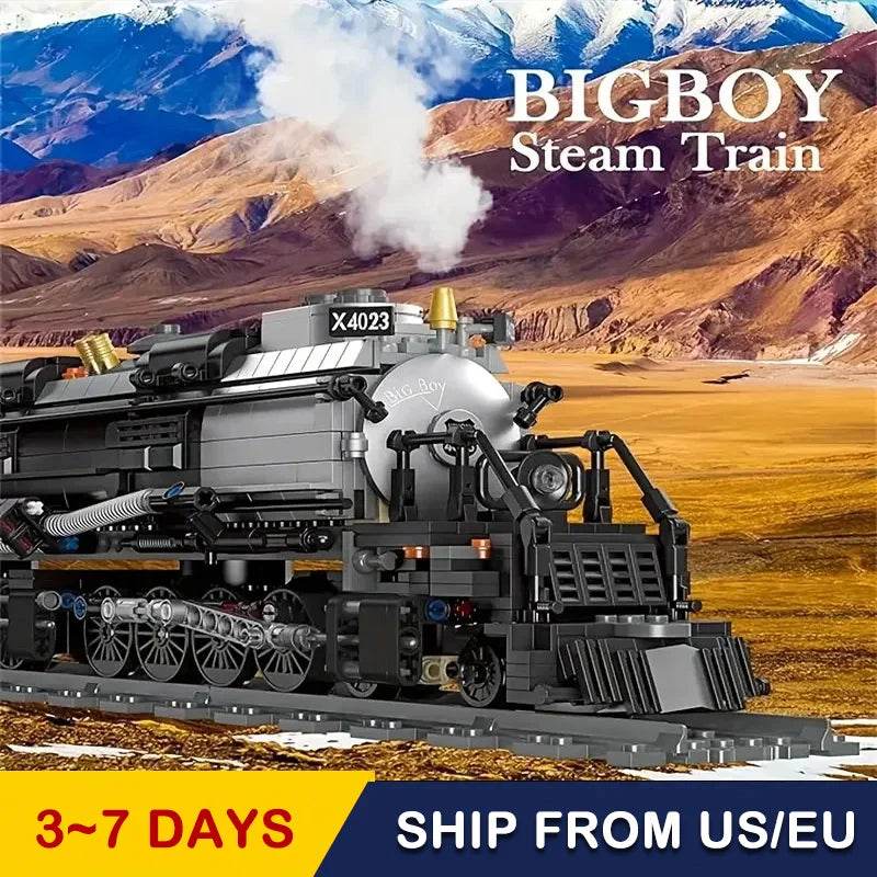 Creative In Stock The Bigboy Steam Locomotive Train 1608pcs Railway Puzz MOC Building Block Toy Gifts Kids - ToylandEU
