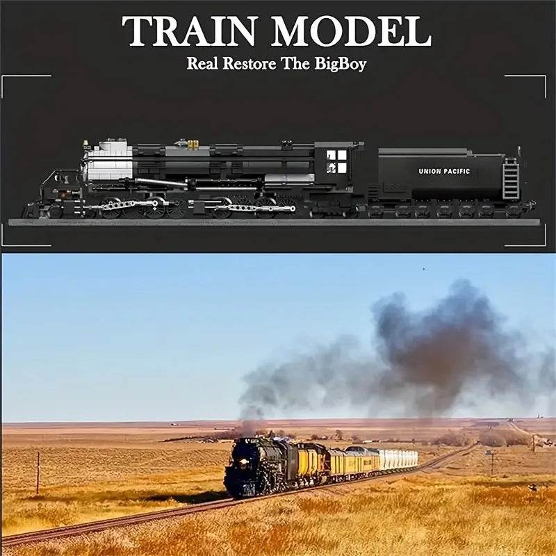 Creative In Stock The Bigboy Steam Locomotive Train 1608pcs Railway Puzz MOC Building Block Toy Gifts Kids - ToylandEU