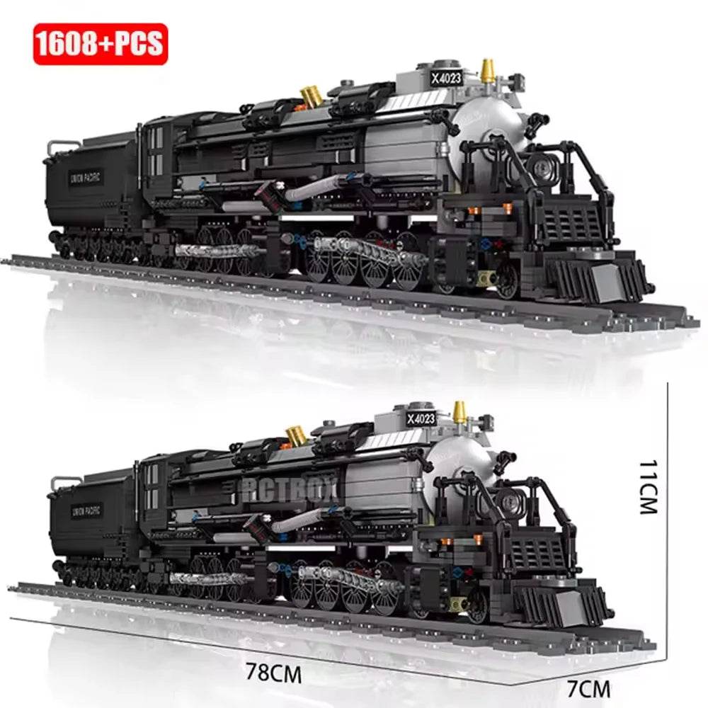 Creative In Stock The Bigboy Steam Locomotive Train 1608pcs Railway Puzz MOC Building Block Toy Gifts Kids - ToylandEU