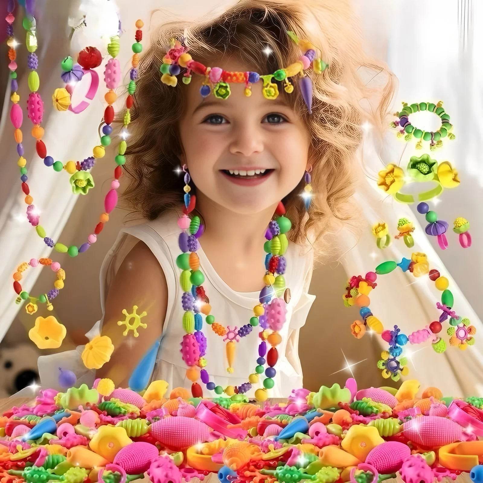 Creative Jewelry Making Kit for Kids Necklace Bracelet Ring - ToylandEU