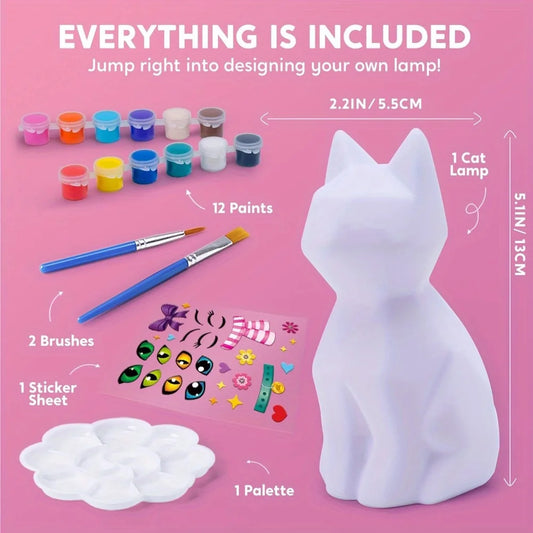 Creative Kids DIY Cat Lamp Kit Paint Your Own Nightlight