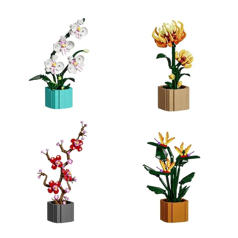 Creative Lego Compatible Building Block Kit Sunflower Bird Of Paradise Floral Model For Kids And Girls - ToylandEU