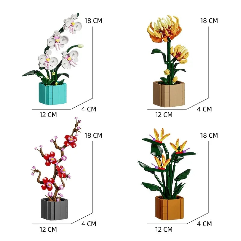 Creative Lego Compatible Building Block Kit Sunflower Bird Of Paradise Floral Model For Kids And Girls - ToylandEU