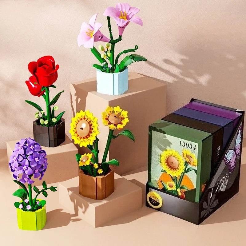 Creative Lego Compatible Building Block Kit Sunflower Bird Of Paradise Floral Model For Kids And Girls - ToylandEU