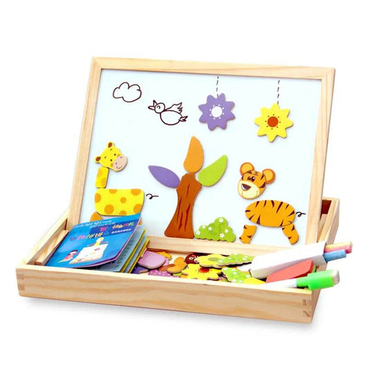 Creative Magnetic Wooden Puzzle Set: 100+ Colorful Figures & Animals - ToylandEU