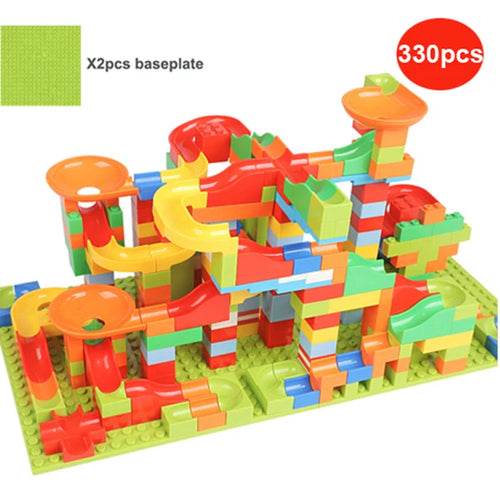 Creative Marble Race Track Building Set - 165/330pcs Fun Blocks - ToylandEU