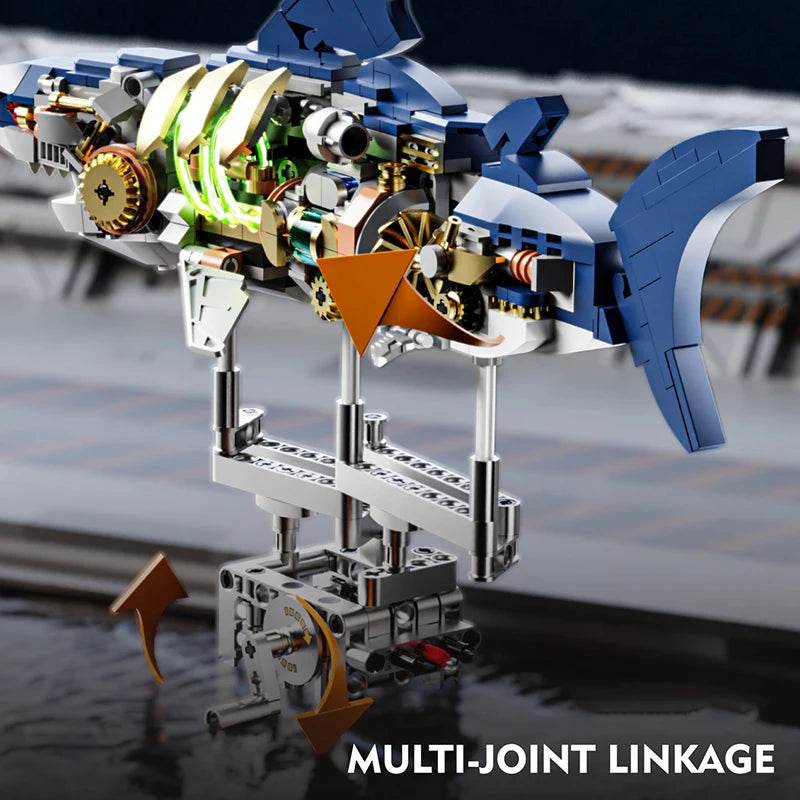 Creative Mechanical Shark Sea Animal Life Set With Light Display - ToylandEU