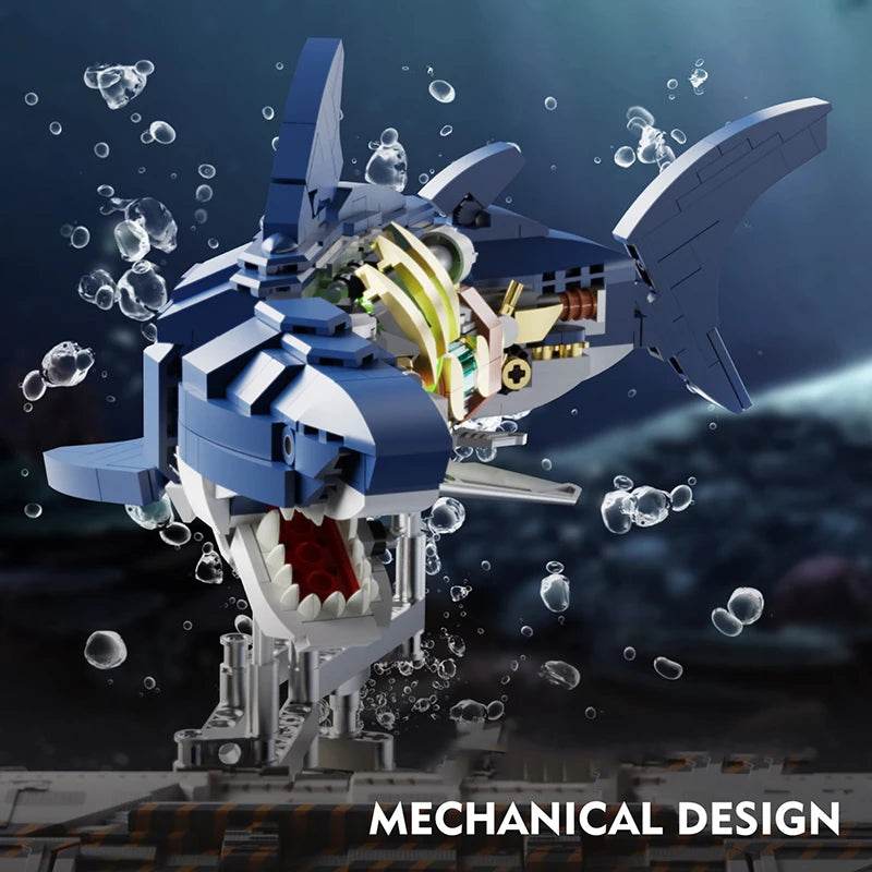 Creative Mechanical Shark Sea Animal Life Set With Light Display - ToylandEU