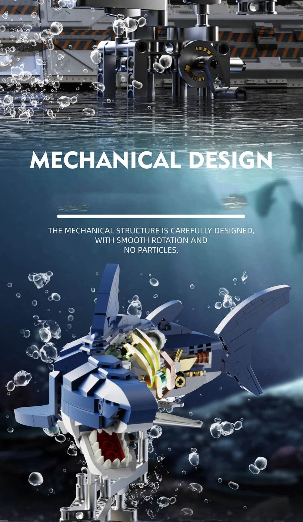 Creative Mechanical Shark Sea Animal Life Set With Light Display - ToylandEU