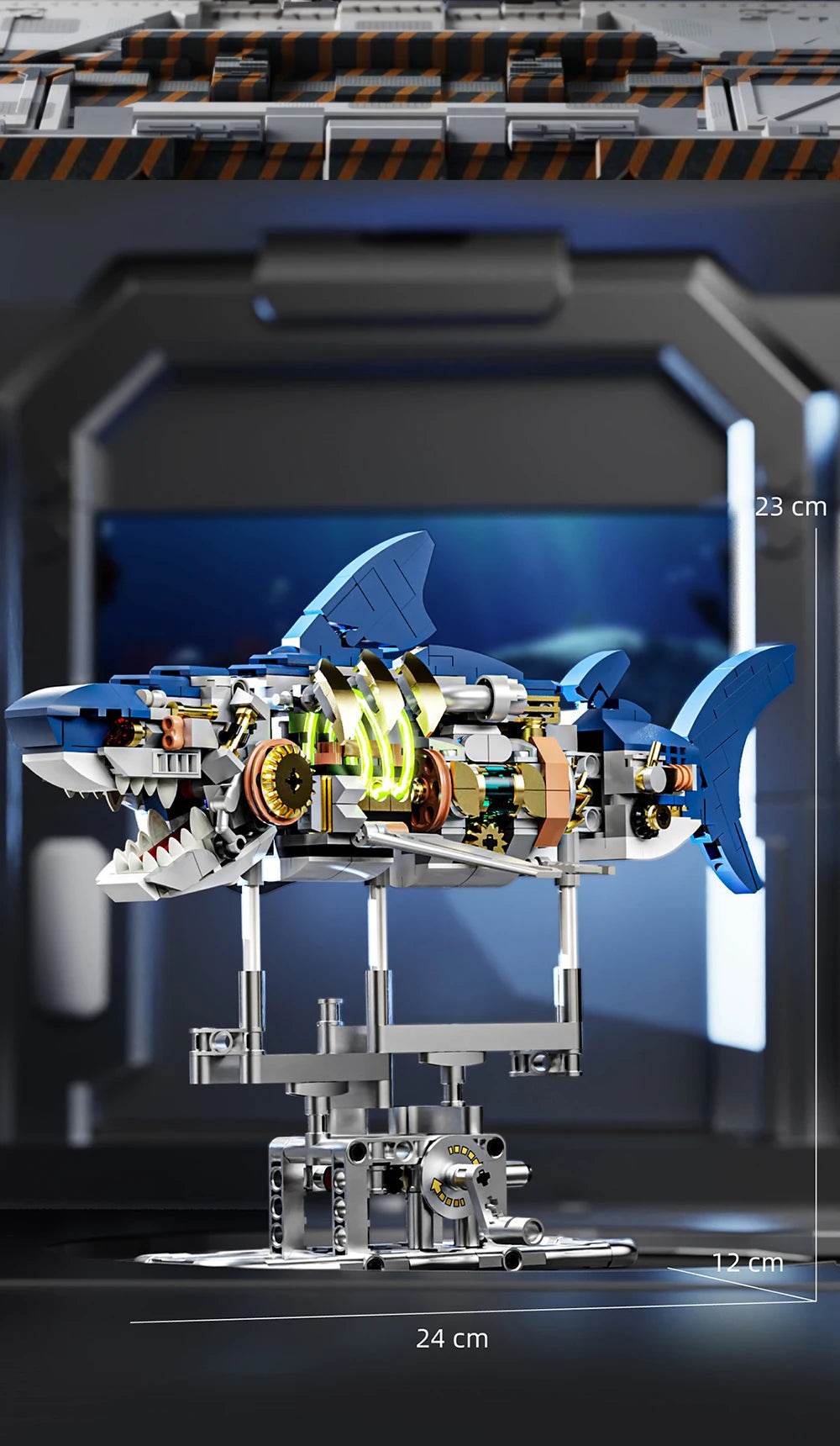 Creative Mechanical Shark Sea Animal Life Set With Light Display - ToylandEU