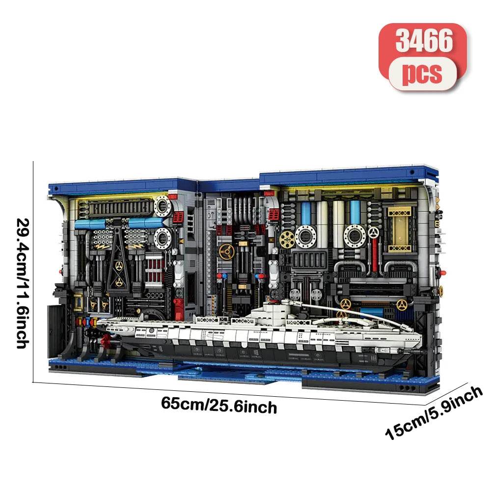 Creative Military Submarine Building Block Model with Lights for Kids and Teens 3466 Pieces - ToylandEU
