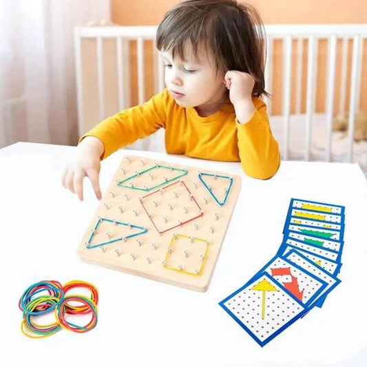 Creative Montessori Math Pattern Toy for Kids - Wooden Geometric Fun - ToylandEU