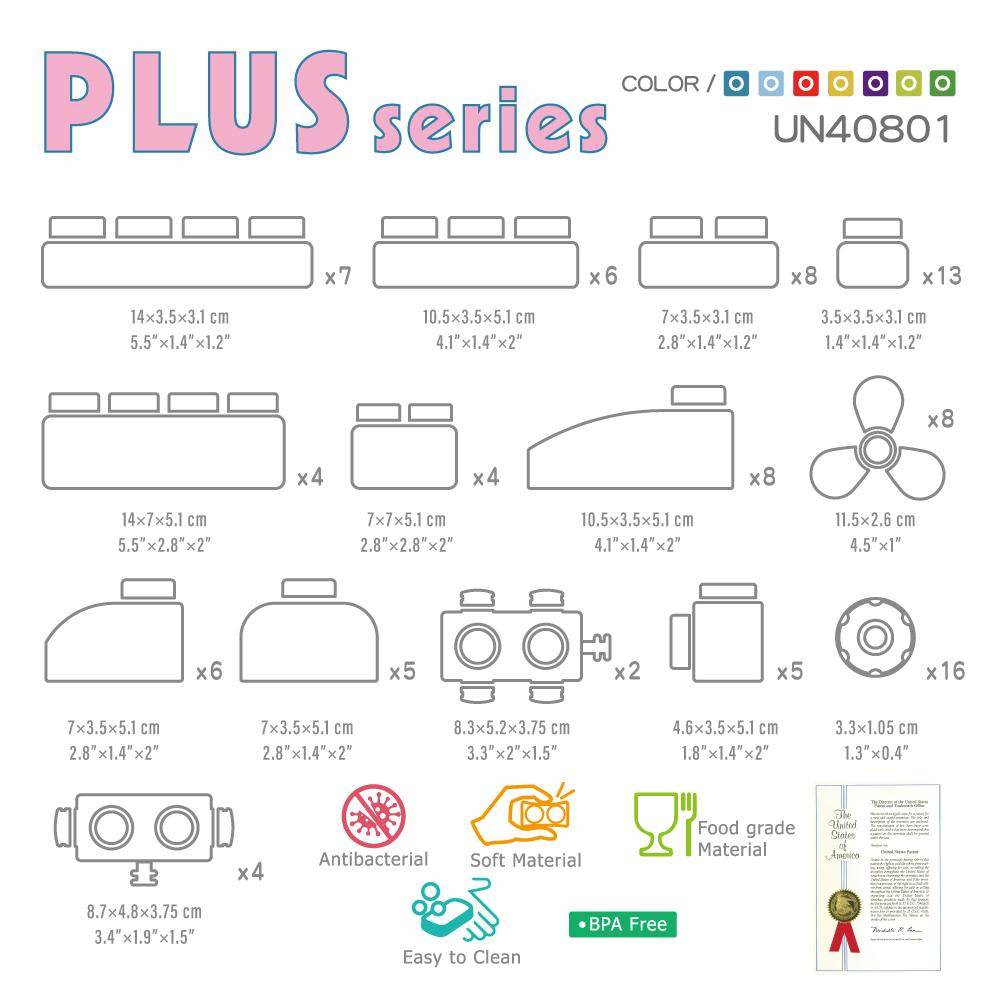 Creative Primary Color Soft Building Blocks Set - 80pcs for Kids - ToylandEU