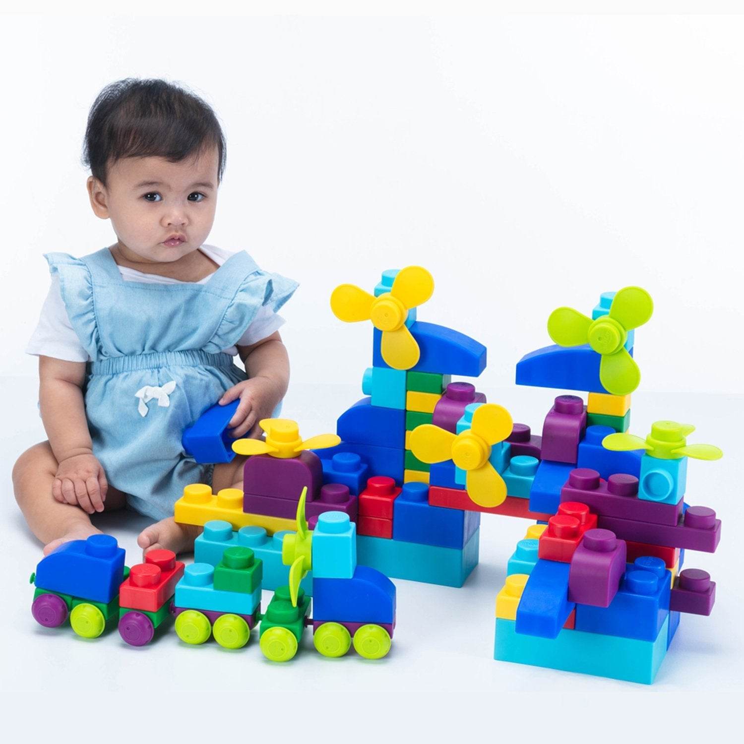 Creative Primary Color Soft Building Blocks Set - 80pcs for Kids - ToylandEU