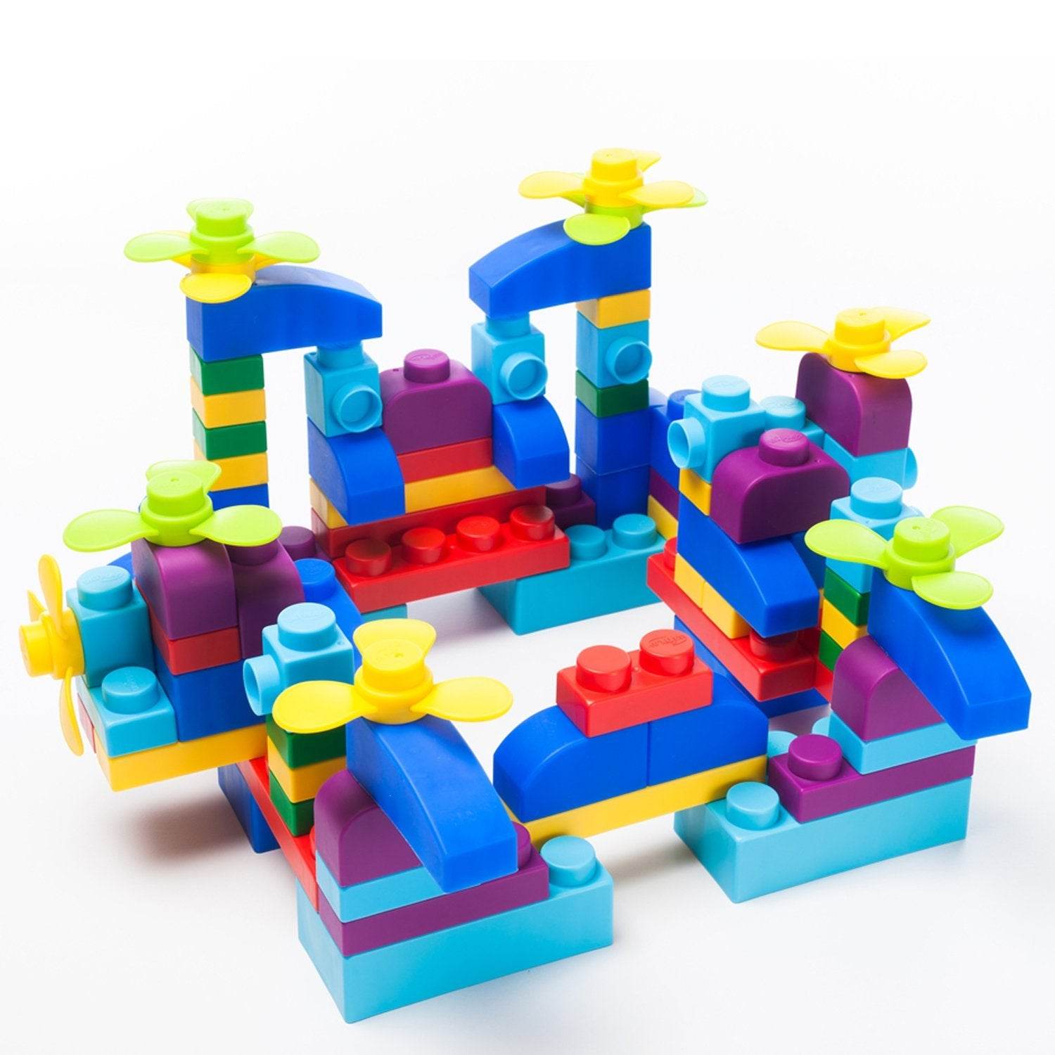 Creative Primary Color Soft Building Blocks Set - 80pcs for Kids - ToylandEU