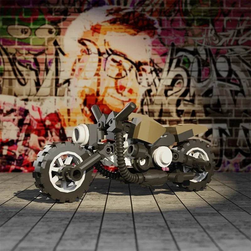 Creative Retro Mini Motorcycle Building Blocks MOC Ghosted-Riders Model for Kids Birthday Gifts - ToylandEU