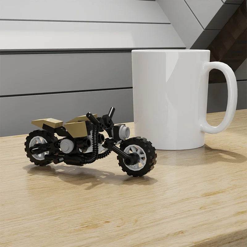 Creative Retro Mini Motorcycle Building Blocks MOC Ghosted-Riders Model for Kids Birthday Gifts - ToylandEU