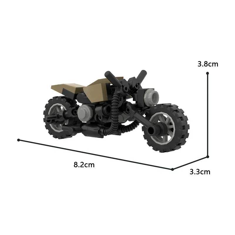 Creative Retro Mini Motorcycle Building Blocks MOC Ghosted-Riders Model for Kids Birthday Gifts - ToylandEU