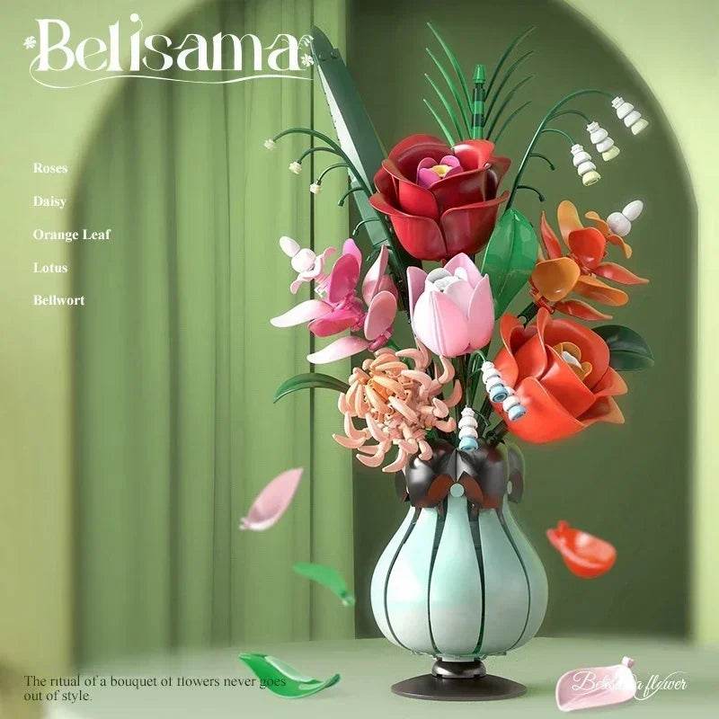 Creative Rose Building Blocks Set Model Flower Pot Gifts - ToylandEU