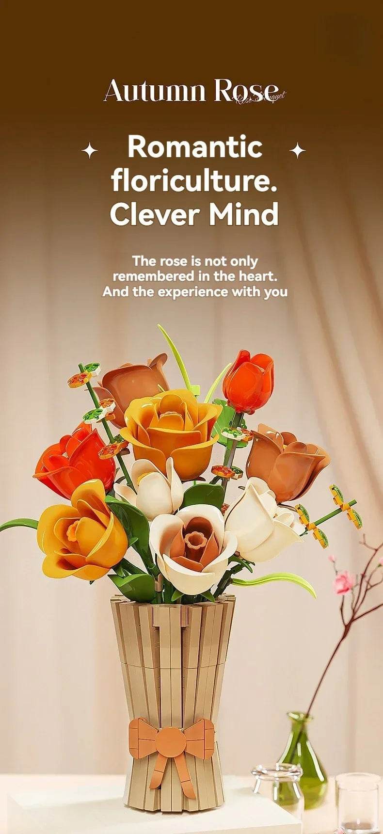 Creative Rose Building Blocks Set Model Flower Pot Gifts - ToylandEU