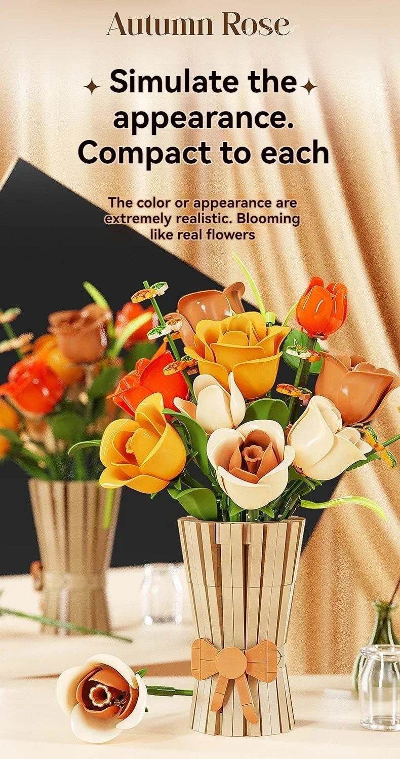 Creative Rose Building Blocks Set Model Flower Pot Gifts - ToylandEU