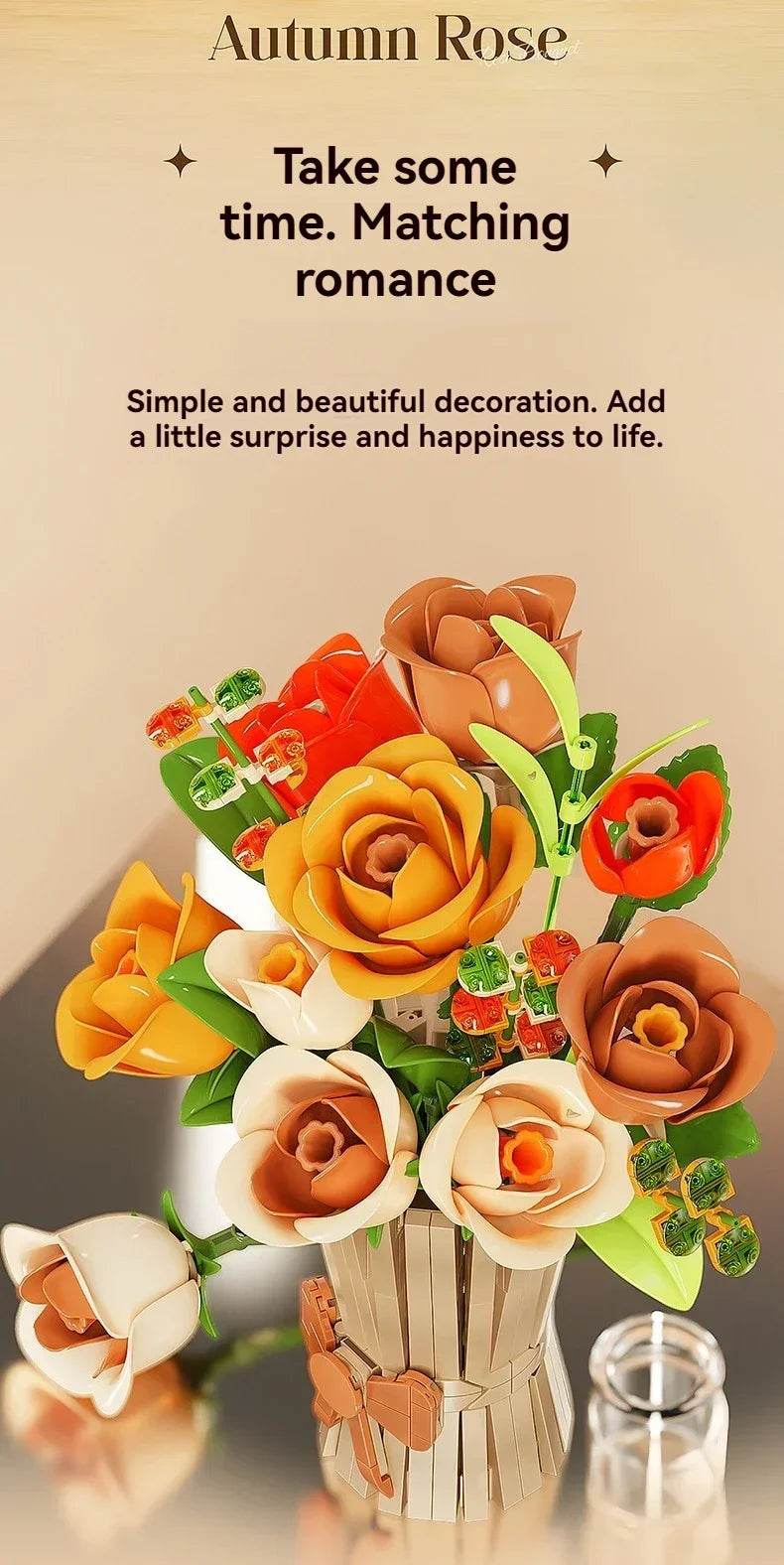 Creative Rose Building Blocks Set Model Flower Pot Gifts - ToylandEU