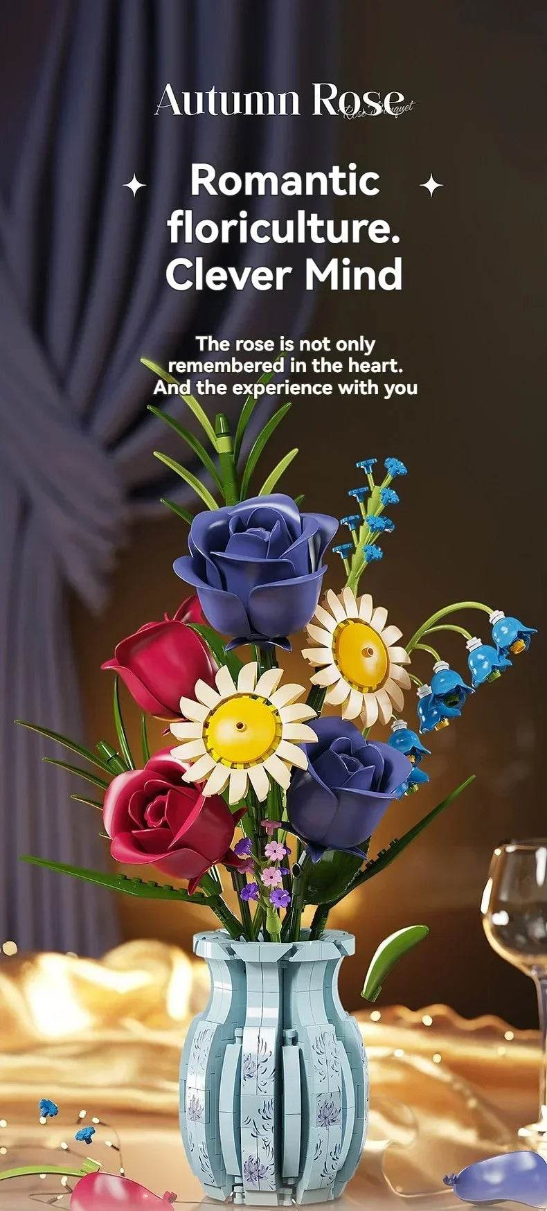 Creative Rose Building Blocks Set Model Flower Pot Gifts - ToylandEU