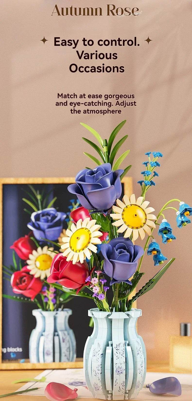 Creative Rose Building Blocks Set Model Flower Pot Gifts - ToylandEU