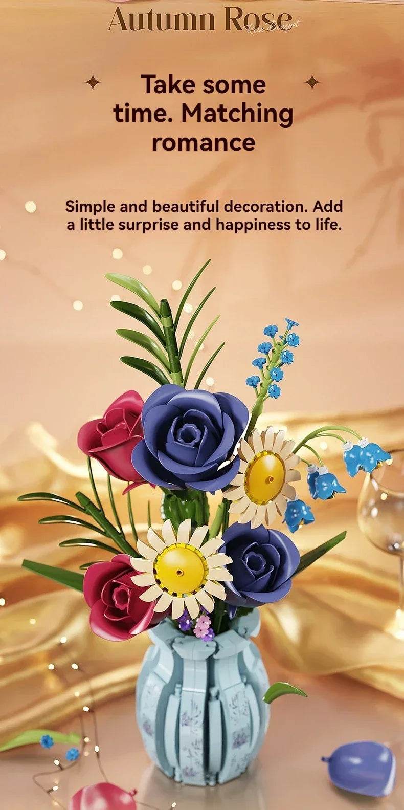 Creative Rose Building Blocks Set Model Flower Pot Gifts - ToylandEU