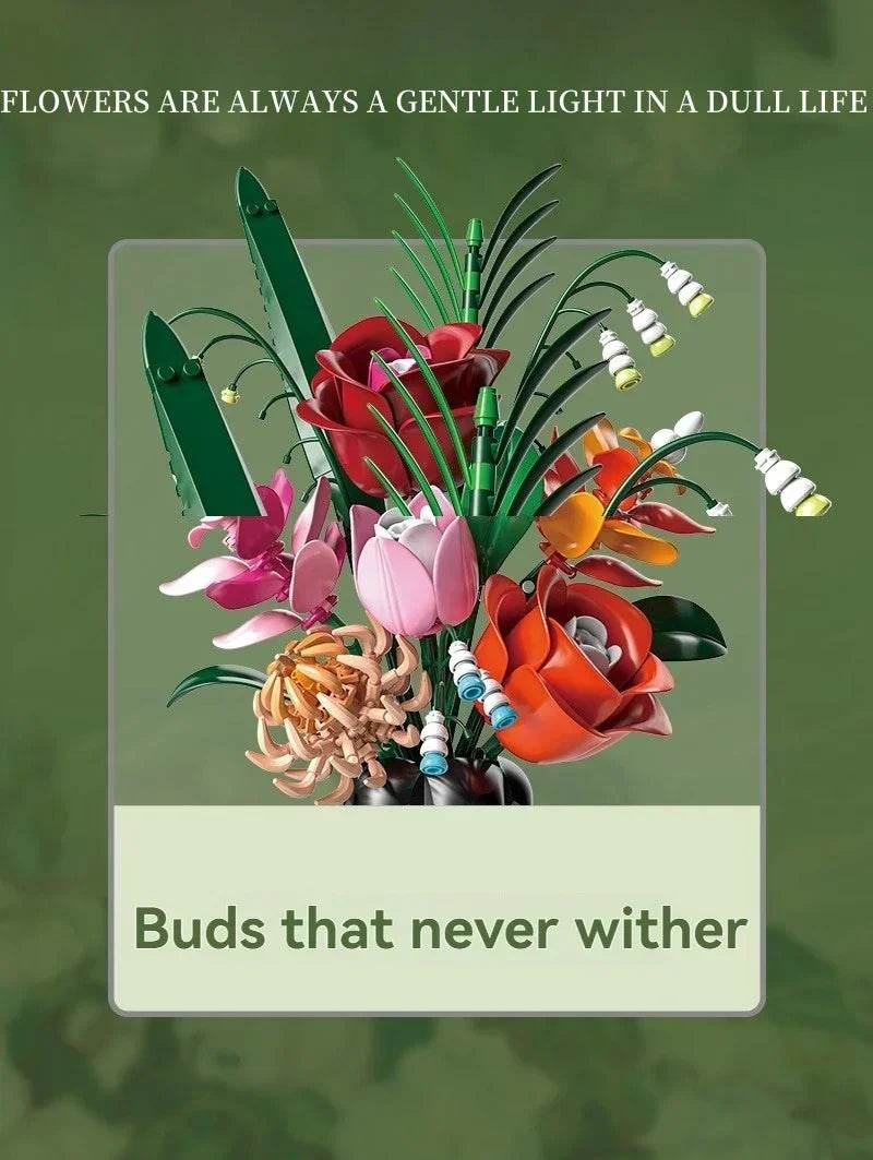 Creative Rose Building Blocks Set Model Flower Pot Gifts - ToylandEU