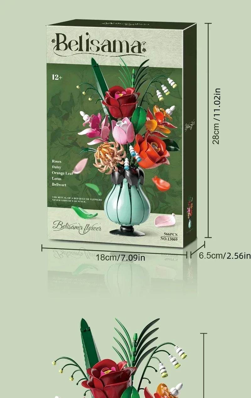 Creative Rose Building Blocks Set Model Flower Pot Gifts - ToylandEU